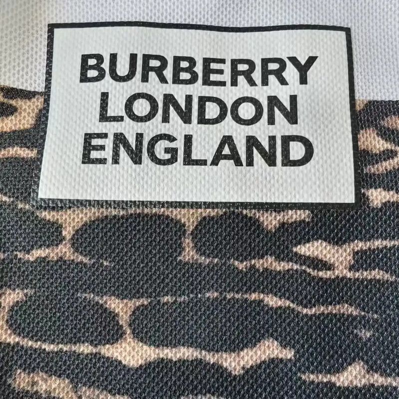 Burberry Burberry White Cotton Men's Polo with Leopard Detail Size US S / EU 44-46 / 1 - 5 Thumbnail