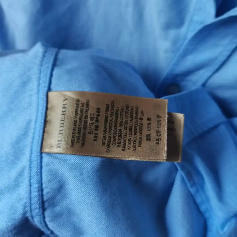 Burberry Burberry Blue Cotton Long Sleeve Shirt Size US XXL / EU 58 / 5 - 5 Thumbnail