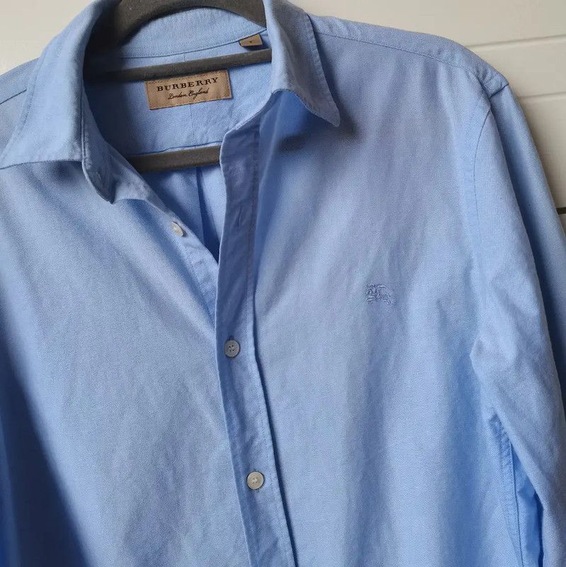 Burberry Burberry Blue Cotton Long Sleeve Shirt Size US XXL / EU 58 / 5 - 4 Thumbnail