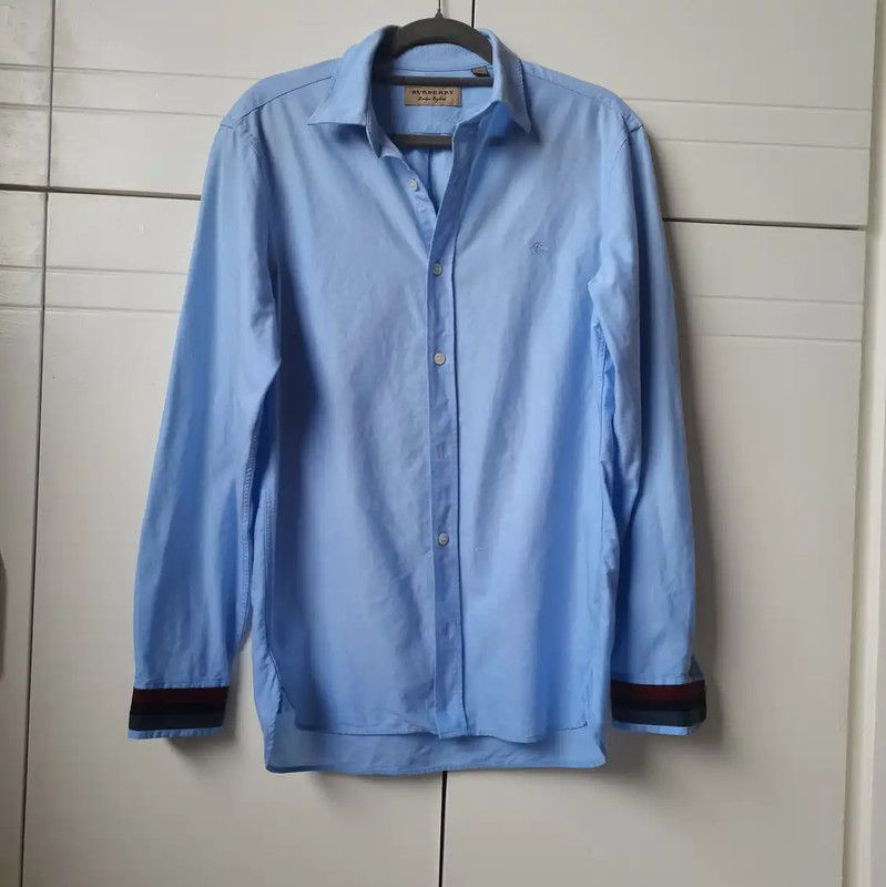 Burberry Burberry Blue Cotton Long Sleeve Shirt Size US XXL / EU 58 / 5 - 2 Thumbnail