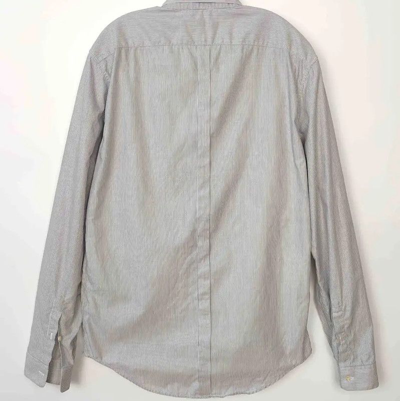 Burberry Burberry Men's Gray Cotton Long Sleeve Shirt Size US M / EU 48-50 / 2 - 2 Thumbnail