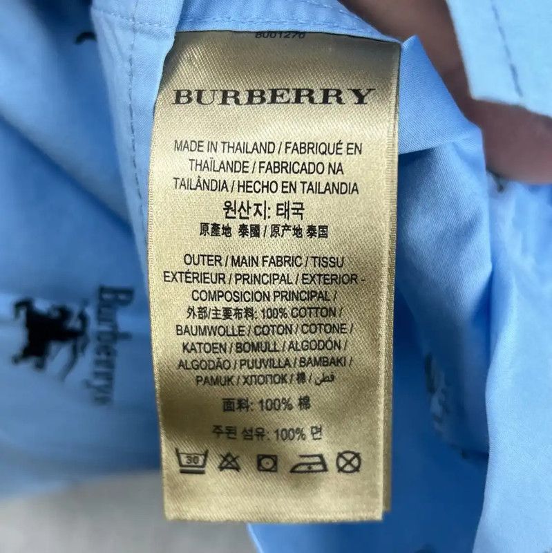Burberry Burberry Blue Cotton Printed Men's Shirt Size US L / EU 52-54 / 3 - 5 Thumbnail