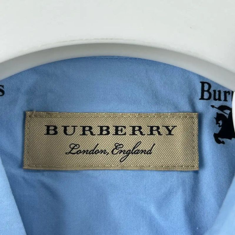 Burberry Burberry Blue Cotton Printed Men's Shirt Size US L / EU 52-54 / 3 - 4 Thumbnail