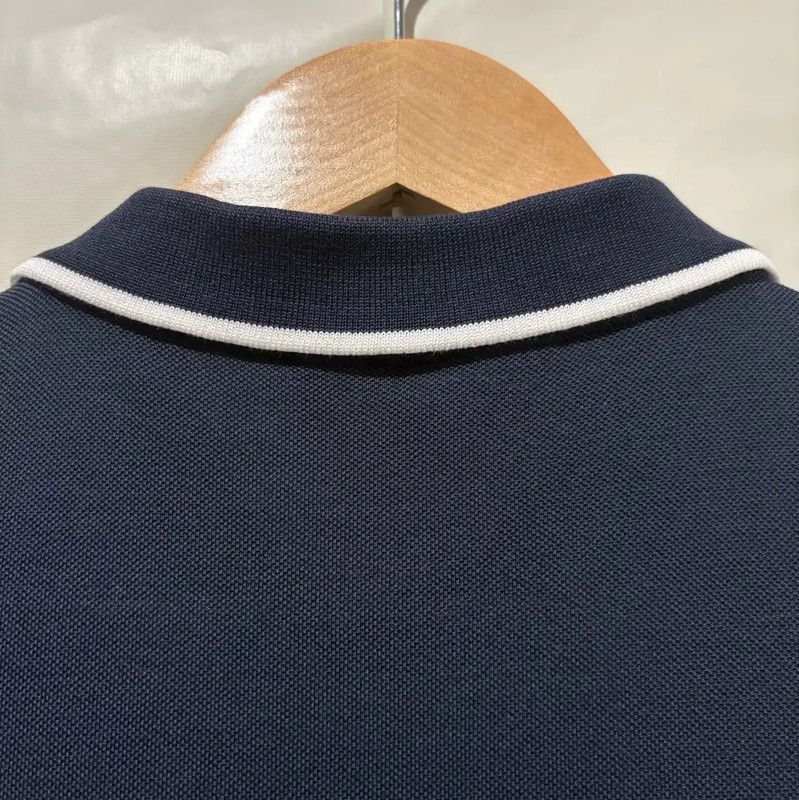 Burberry Navy Logo Cotton Short Sleeve Polo