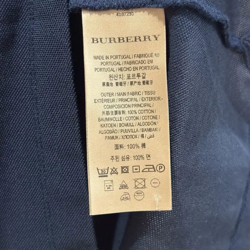 Burberry Navy Logo Cotton Short Sleeve Polo
