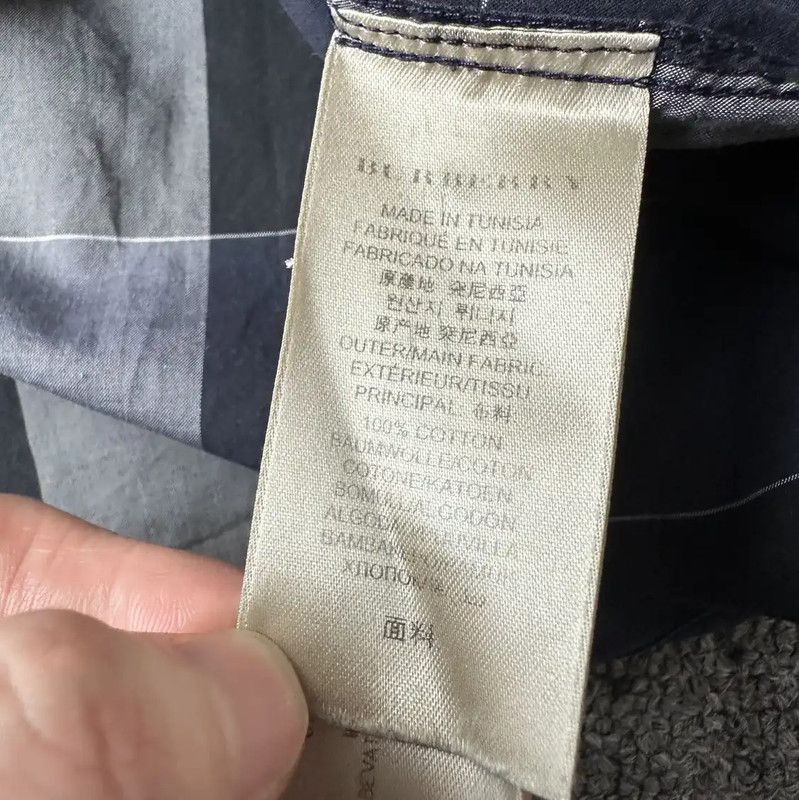 Burberry Burberry Gray Cotton Logo Long Sleeve Shirt Size US M / EU 48-50 / 2 - 6 Thumbnail