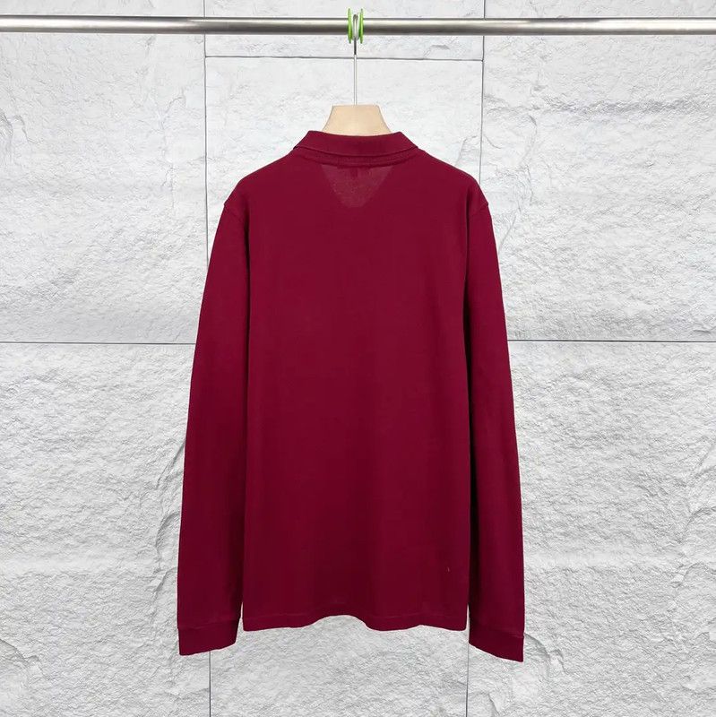 Burberry Burberry Red Cotton Long Sleeve Polo Size US XL / EU 56 / 4 - 2 Thumbnail