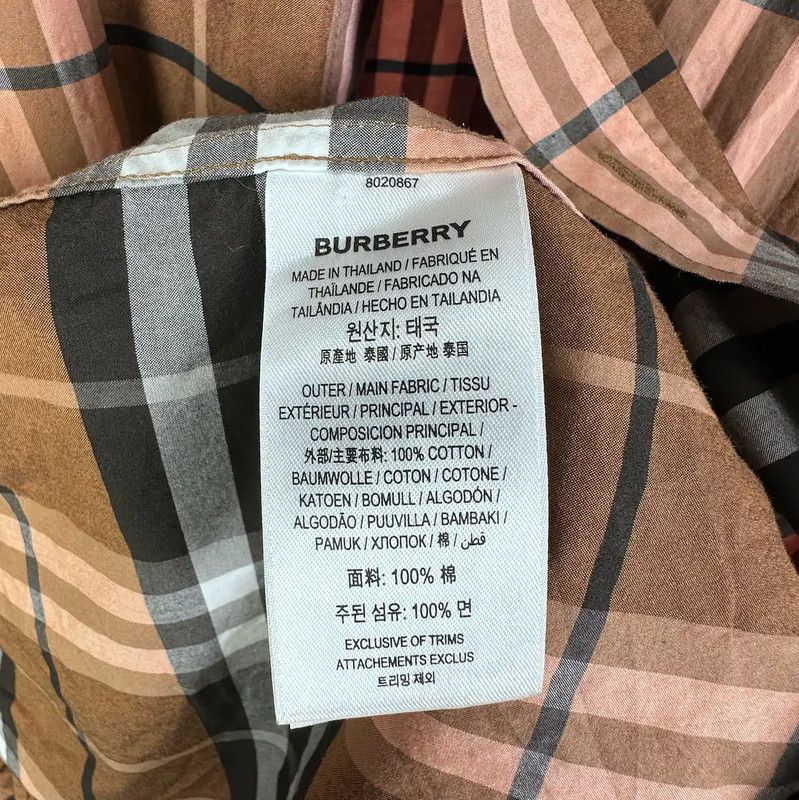 Burberry Burberry Men's Cotton Blend Check Shirt Size US L / EU 52-54 / 3 - 4 Thumbnail