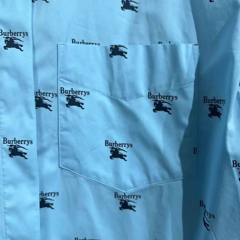 Burberry Burberry Men's Blue Cotton Blend Shirt Size US M / EU 48-50 / 2 - 3 Thumbnail