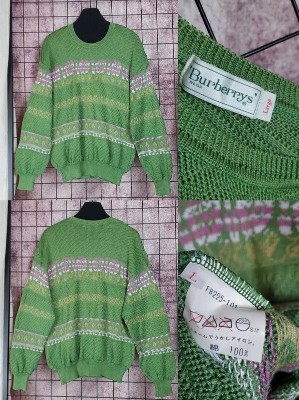 Burberry Burberry Green Knitted Long Sleeve Sweater Size US L / EU 52-54 / 3 - 2 Thumbnail