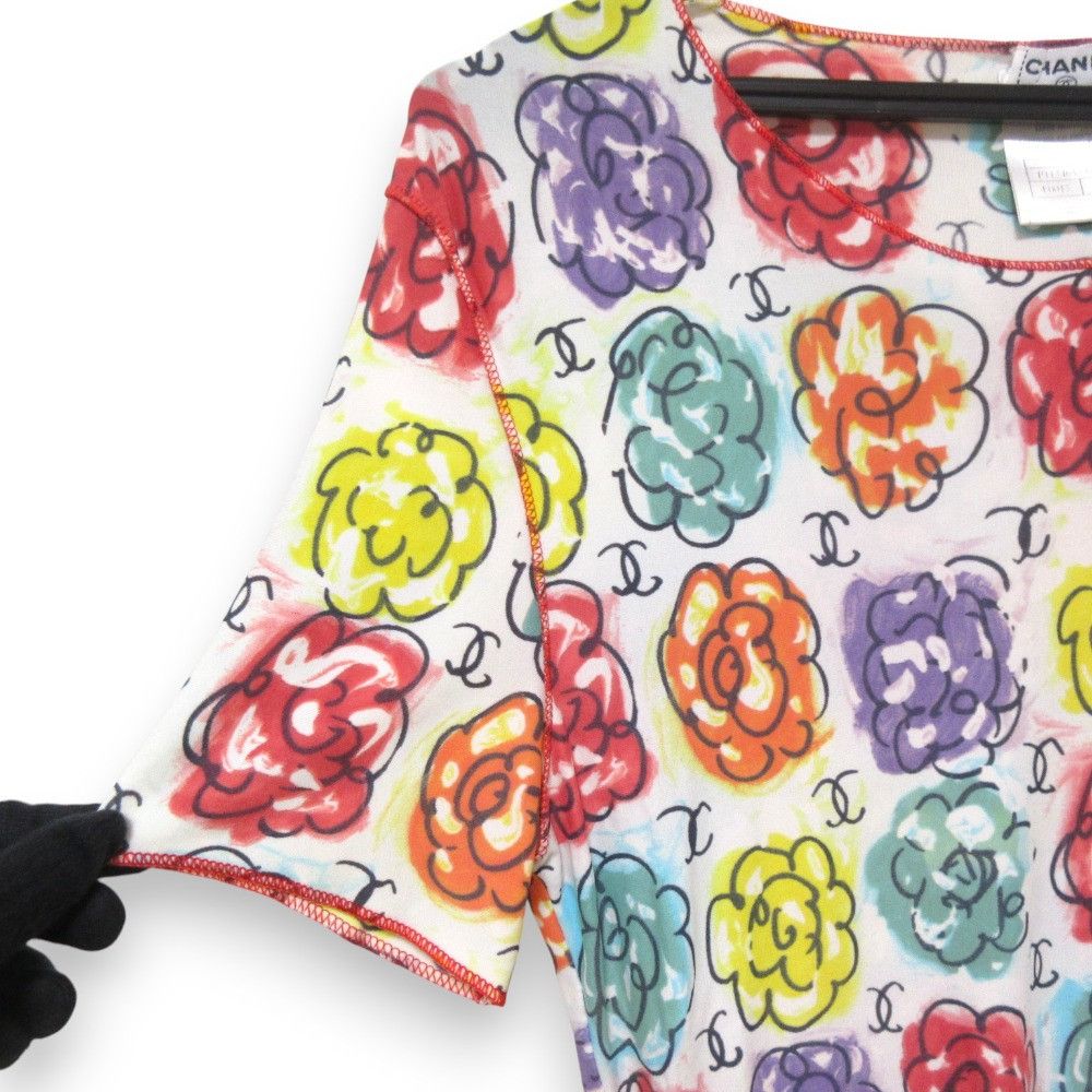 Chanel Chanel Chanel Camellia T-shirt Cotton T-Shirts P11246 DUTY FREE for USA Size ONE SIZE - 3 Thumbnail