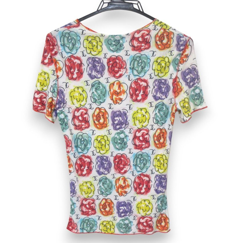 Chanel Chanel Chanel Camellia T-shirt Cotton T-Shirts P11246 DUTY FREE for USA Size ONE SIZE - 2 Thumbnail