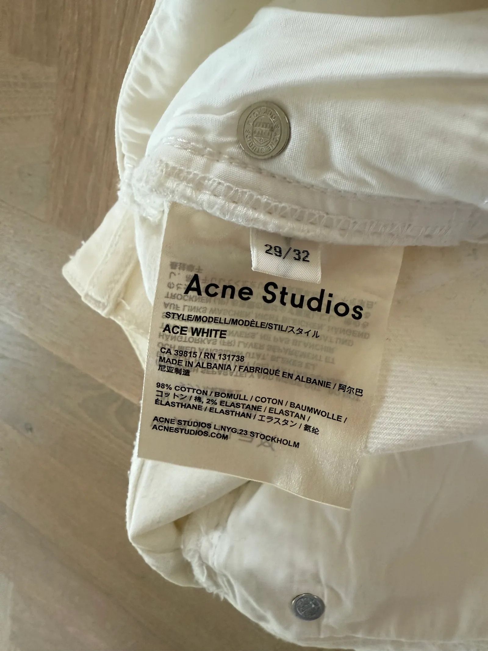 Acne Studios Acne Studios Ace white Pants Size US 29 - 4 Thumbnail