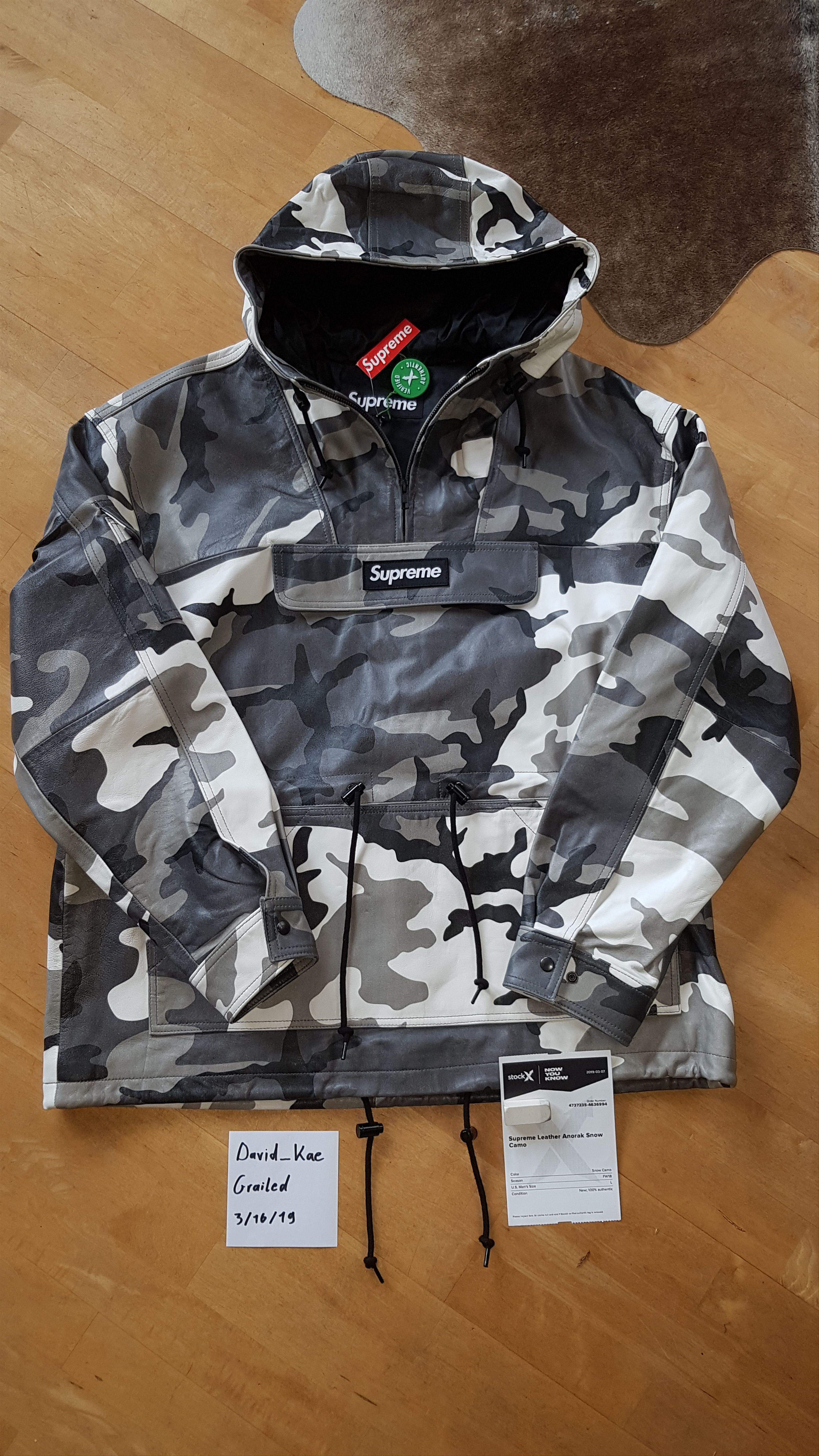 Buy Supreme Leather Anorak 'Snow Camo' - FW18J34 SNOW CAMO