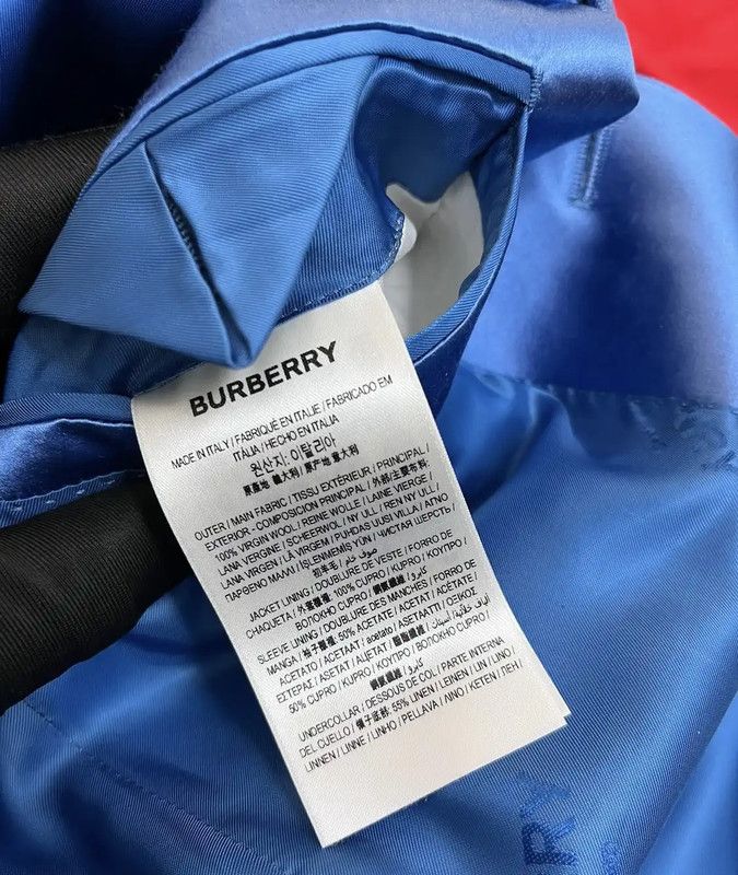 Burberry Burberry Blue Wool Winter Blazer for Men Size US L / EU 52-54 / 3 - 4 Thumbnail