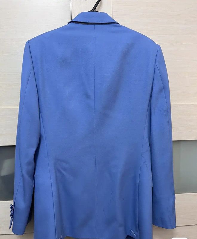 Burberry Burberry Blue Wool Winter Blazer for Men Size US L / EU 52-54 / 3 - 2 Thumbnail