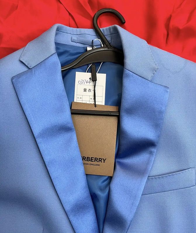 Burberry Burberry Blue Wool Winter Blazer for Men Size US L / EU 52-54 / 3 - 3 Thumbnail