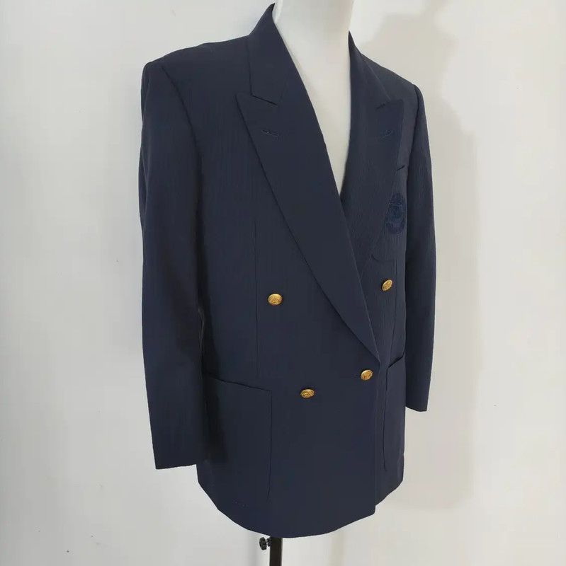 Burberry Burberry Navy Wool Double-Breasted Jacket Size US M / EU 48-50 / 2 - 3 Thumbnail