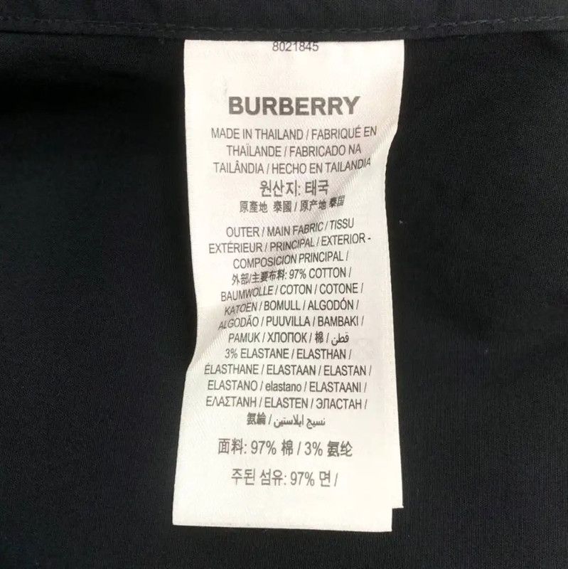 Burberry Burberry Black Cotton Men's Long Sleeve Shirt Size US L / EU 52-54 / 3 - 7 Thumbnail