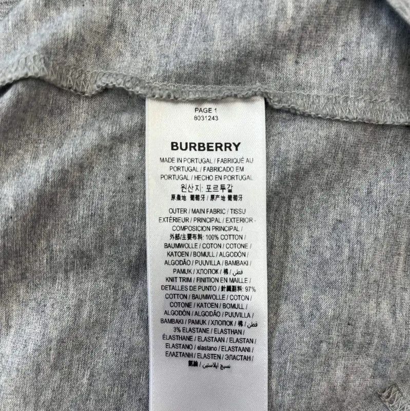 Burberry Burberry Gray Cotton Men's T-Shirt Size US S / EU 44-46 / 1 - 4 Thumbnail