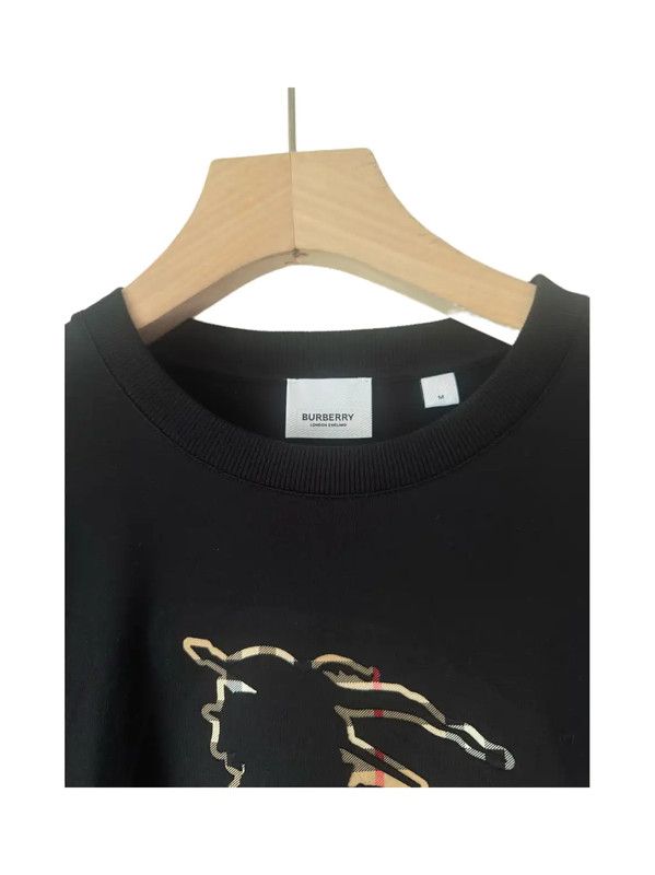 Burberry Burberry Black Cotton Embroidered Men's T-Shirt Size US M / EU 48-50 / 2 - 4 Thumbnail