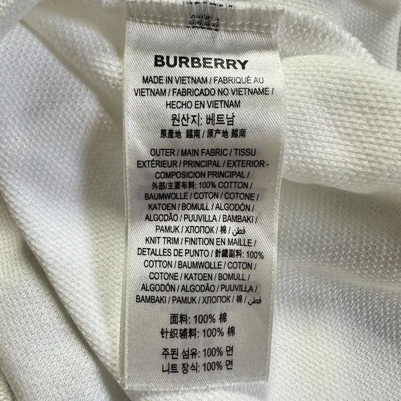 Burberry Burberry White Cotton Short Sleeve Polo Shirt Size US L / EU 52-54 / 3 - 6 Thumbnail
