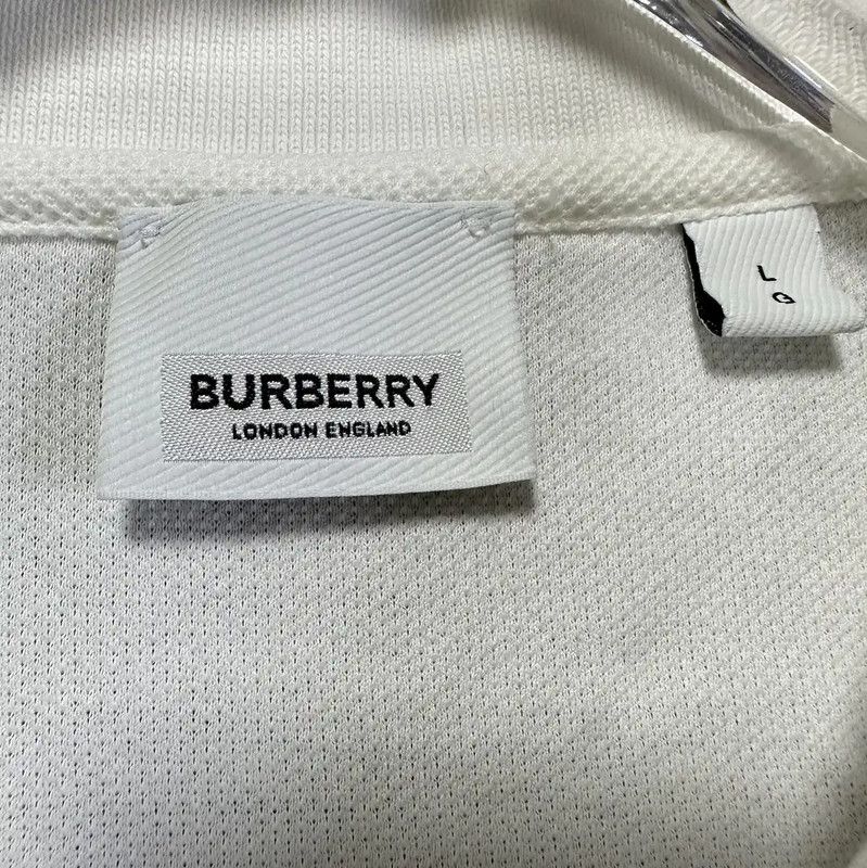 Burberry Burberry White Cotton Short Sleeve Polo Shirt Size US L / EU 52-54 / 3 - 3 Thumbnail