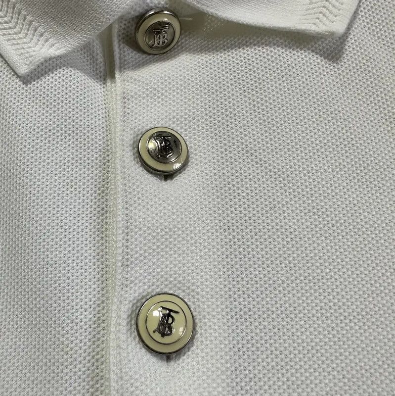 Burberry Burberry White Cotton Short Sleeve Polo Shirt Size US L / EU 52-54 / 3 - 2 Thumbnail