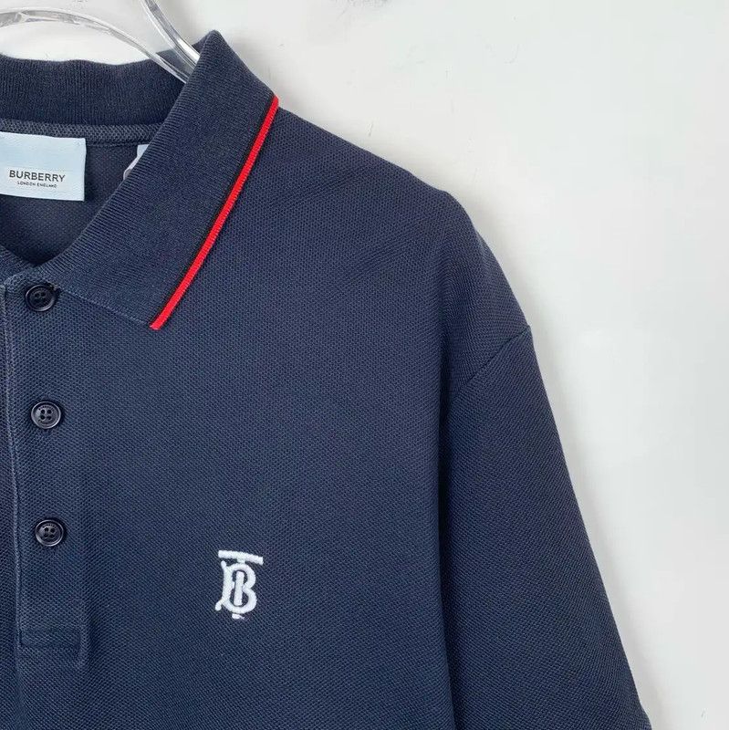 Burberry Burberry Classic Navy Cotton Men's Polo Shirt Size US XL / EU 56 / 4 - 3 Thumbnail