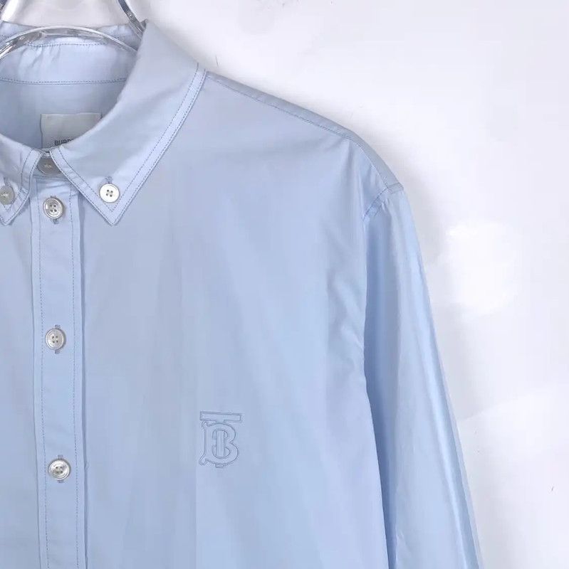 Burberry Burberry Light Blue Cotton Men's Shirt Size US S / EU 44-46 / 1 - 3 Thumbnail