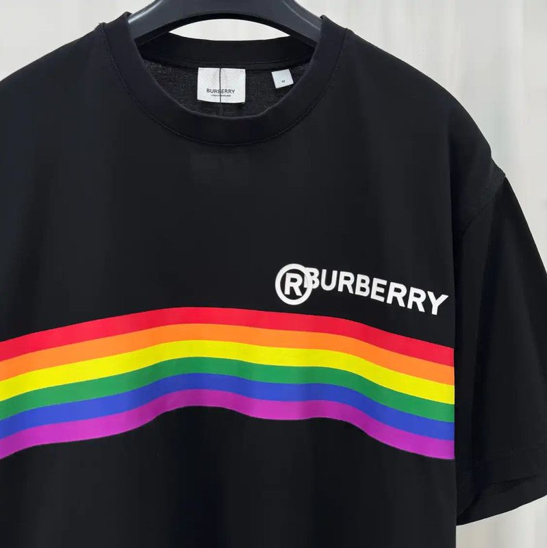Burberry Burberry Summer Black Cotton Striped T-Shirt Size US M / EU 48-50 / 2 - 3 Thumbnail