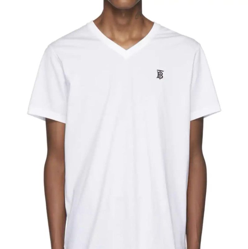 Burberry Burberry Men's White Cotton Embroidered T-Shirt Size US M / EU 48-50 / 2 - 4 Thumbnail