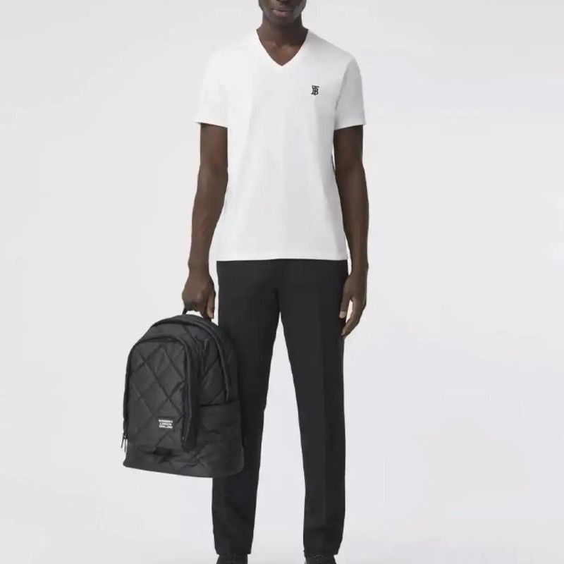Burberry Burberry Men's White Cotton Embroidered T-Shirt Size US M / EU 48-50 / 2 - 6 Thumbnail
