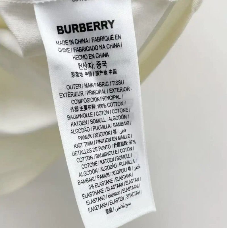 Burberry Burberry Men's White Cotton Embroidered T-Shirt Size US M / EU 48-50 / 2 - 3 Thumbnail
