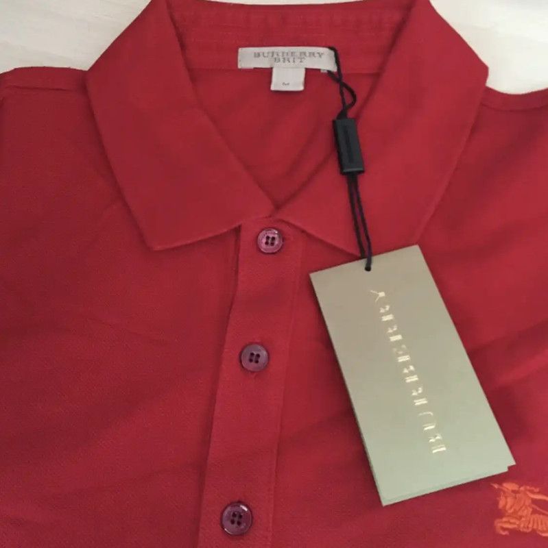 Burberry Burberry Red Cotton Men's Polo Shirt Size US L / EU 52-54 / 3 - 3 Thumbnail