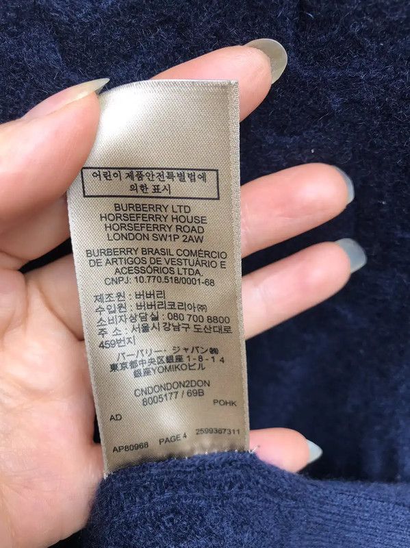 Burberry Burberry Winter Blue Wool Men's Sweater Size US S / EU 44-46 / 1 - 4 Thumbnail