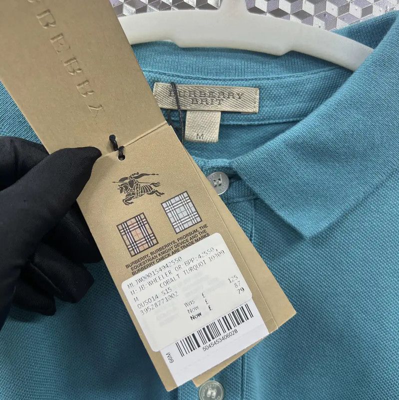 Burberry Burberry Men's Blue Cotton Polo T-shirt Size US M / EU 48-50 / 2 - 2 Thumbnail