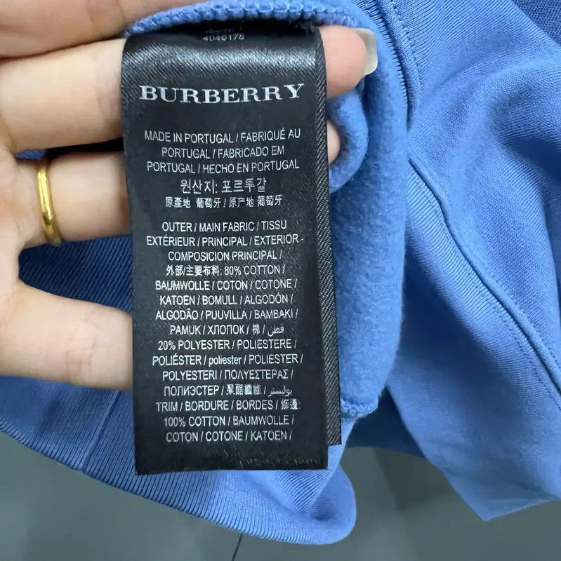 Burberry Burberry Blue Cotton Long Sleeve Sweatshirt Size US L / EU 52-54 / 3 - 4 Thumbnail