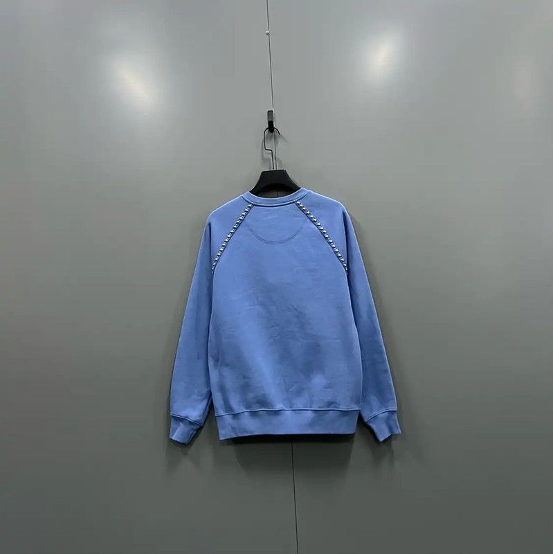 Burberry Burberry Blue Cotton Long Sleeve Sweatshirt Size US L / EU 52-54 / 3 - 3 Thumbnail