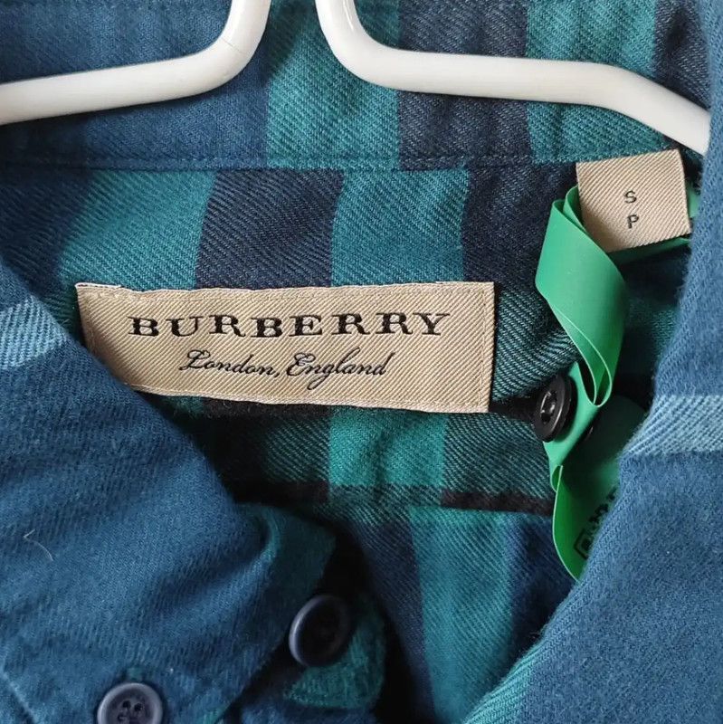 Burberry Burberry Blue Checked Cotton Men's Shirt Size US S / EU 44-46 / 1 - 5 Thumbnail