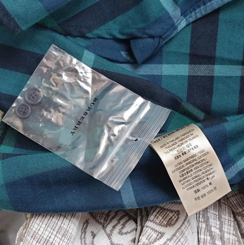 Burberry Burberry Blue Checked Cotton Men's Shirt Size US S / EU 44-46 / 1 - 6 Thumbnail