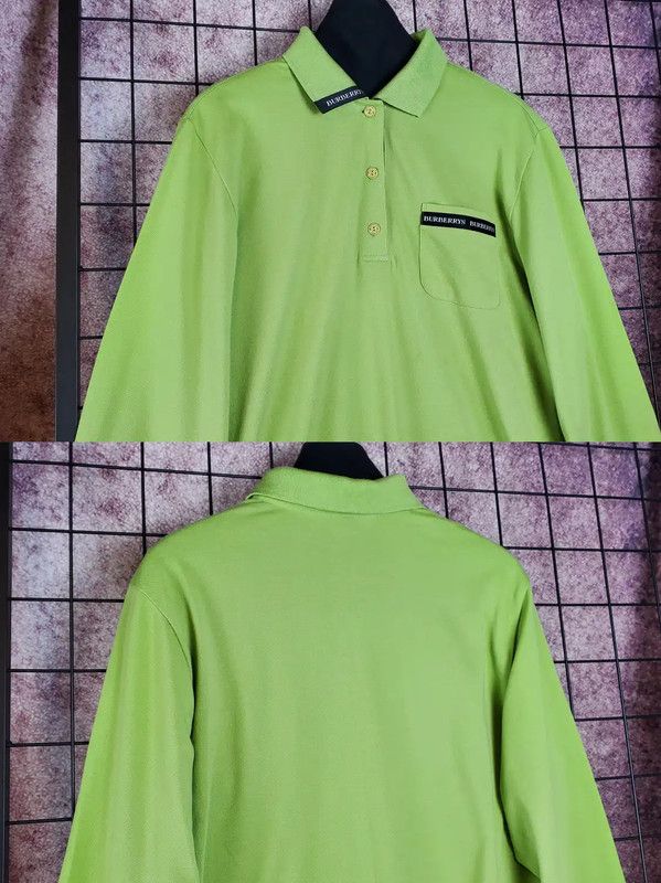 Burberry Burberry Green Cotton Blend Long Sleeve Polo Size US L / EU 52-54 / 3 - 4 Thumbnail