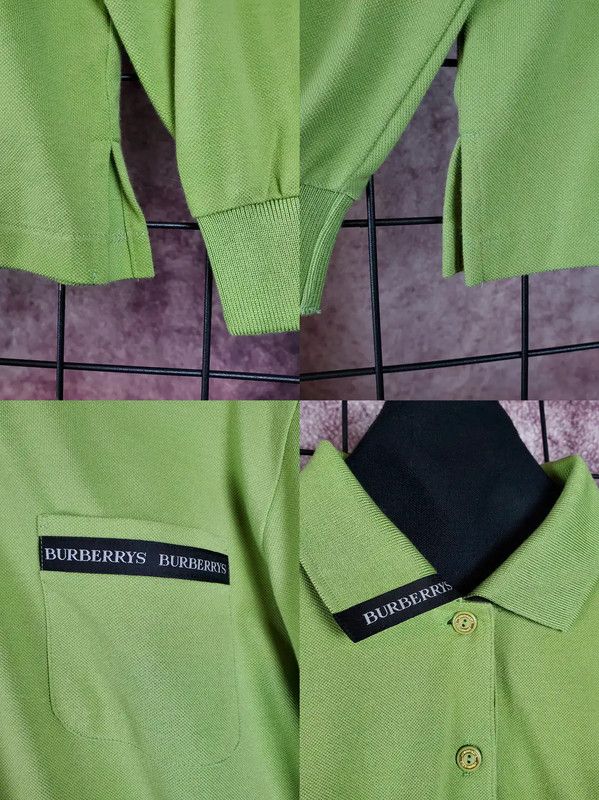 Burberry Burberry Green Cotton Blend Long Sleeve Polo Size US L / EU 52-54 / 3 - 6 Thumbnail