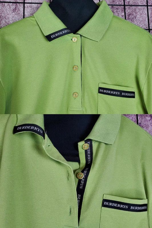 Burberry Burberry Green Cotton Blend Long Sleeve Polo Size US L / EU 52-54 / 3 - 5 Thumbnail