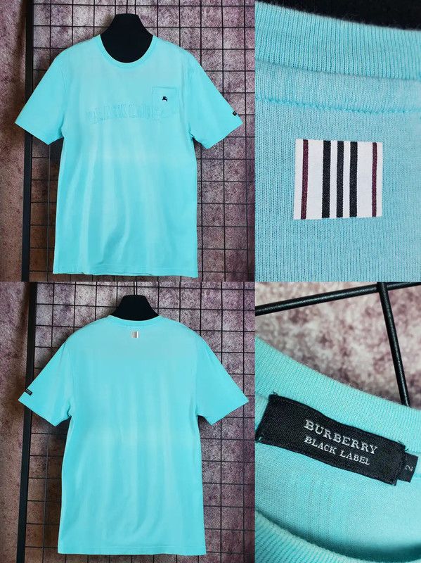 Burberry Burberry Summer Blue Cotton Short Sleeve T-Shirt Size US M / EU 48-50 / 2 - 2 Thumbnail