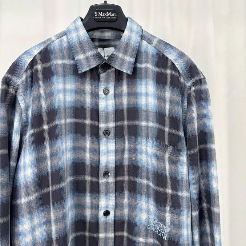 Burberry Burberry Blue Gray Long Sleeve Men's Shirt Size US XL / EU 56 / 4 - 3 Thumbnail
