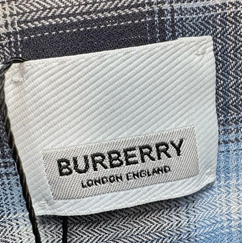 Burberry Burberry Blue Gray Long Sleeve Men's Shirt Size US XL / EU 56 / 4 - 6 Thumbnail