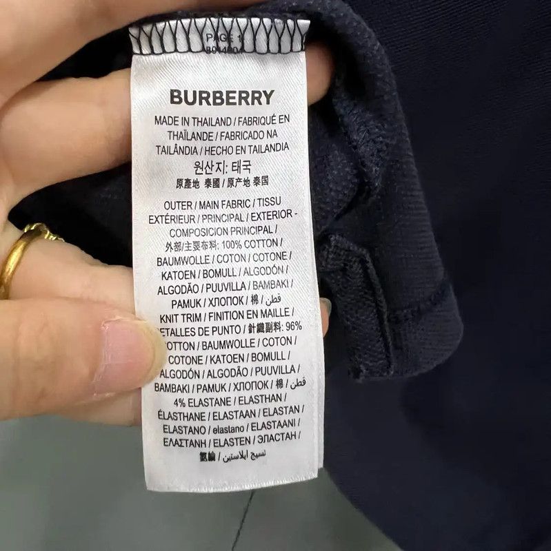Burberry Burberry Men's Navy Cotton Short Sleeve Polo Size US M / EU 48-50 / 2 - 3 Thumbnail