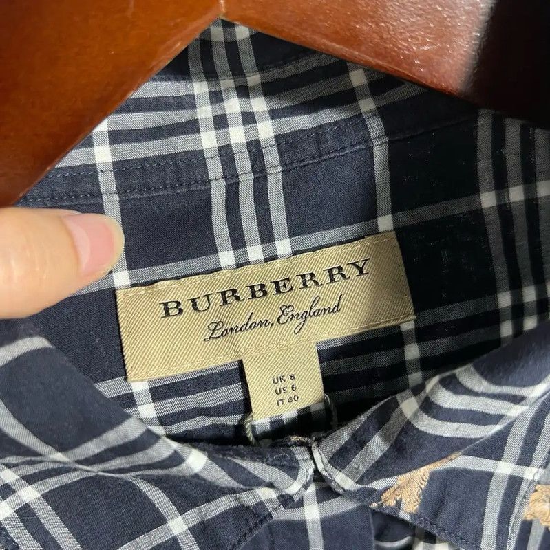 Burberry Burberry Gray Plaid Long Sleeve Shirt Size US M / EU 48-50 / 2 - 3 Thumbnail