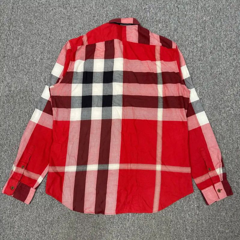 Burberry Burberry Red Long Sleeve Men's Shirt Size US L / EU 52-54 / 3 - 2 Thumbnail